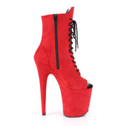 FLAMINGO-1021FS Red Faux Suede/Red Faux Suede Ankle Boot Pleaser US Size (Women's): 5
