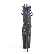 FLAMINGO-1021OMBG Purple Multi Glitter/Black Ankle Boot Pleaser US Size (Women's): 5