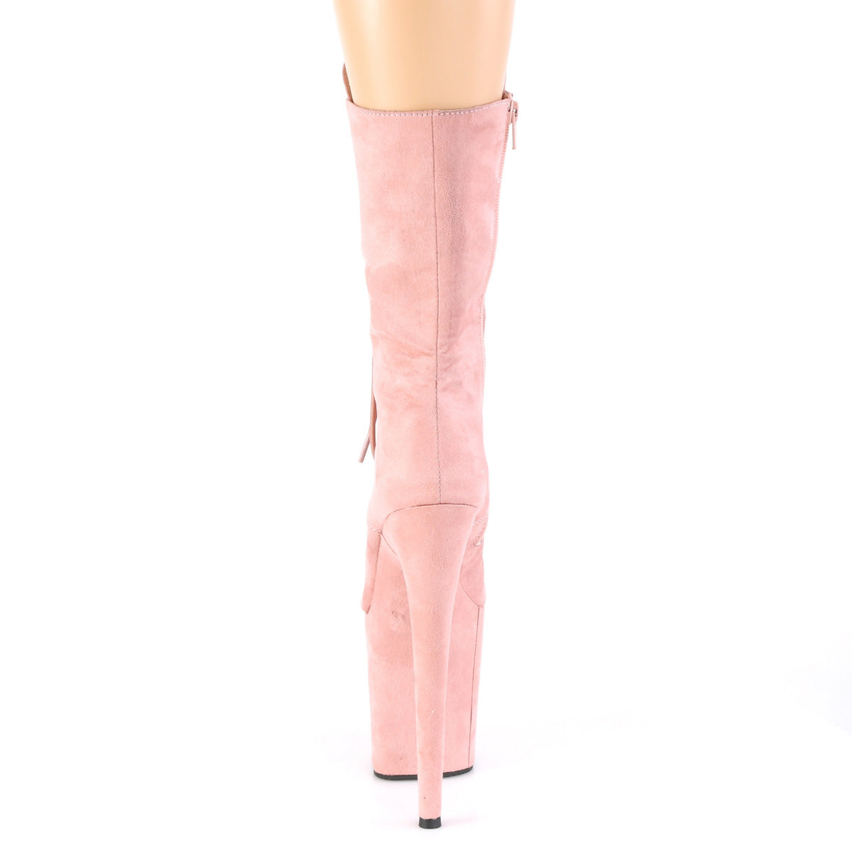 FLAMINGO-1050FS Baby Pink Faux Suede/Baby Pink Faux Suede Mid-Calf Boot Pleaser