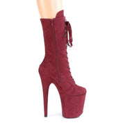 FLAMINGO-1050FS Burgundy Faux Suede/Burgundy Faux Suede Mid-Calf Boot Pleaser US Size (Women's): 5