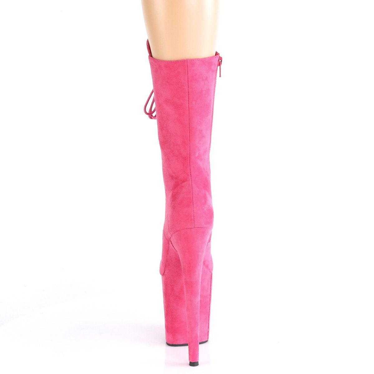 FLAMINGO-1050FS Hot Pink Faux Suede/Hot Pink Faux Suede Mid-Calf Boot Pleaser