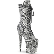 FLAMINGO-1050SP Black-White Snake Print/Black-White Snake Print Mid-Calf Boot Pleaser US Size (Women's): 5