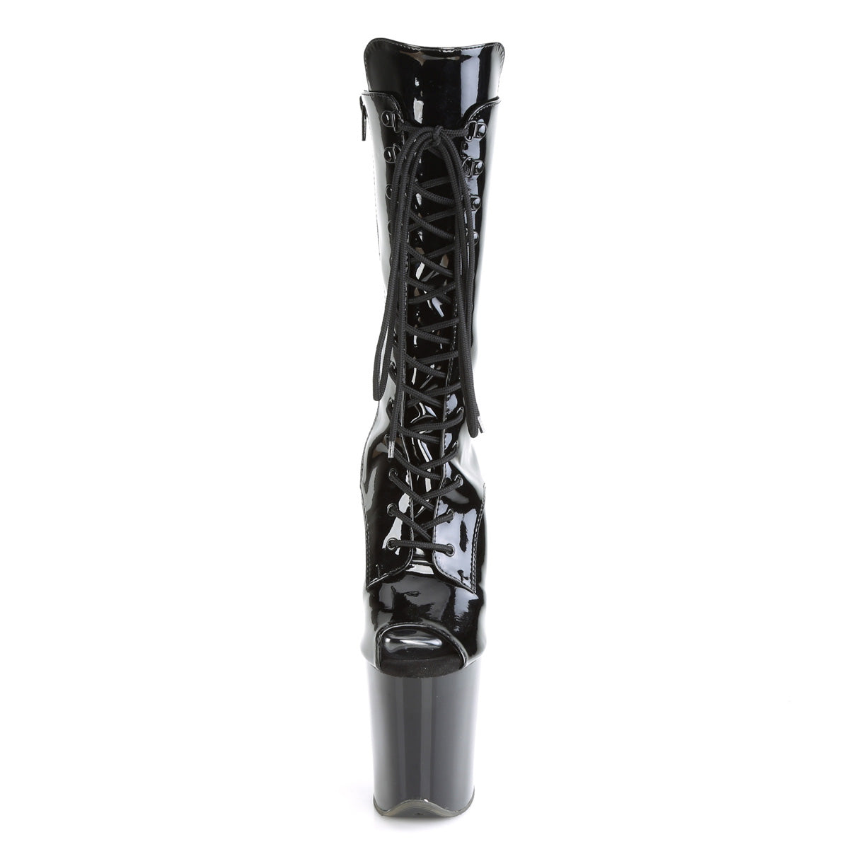 FLAMINGO-1051 Black Patent Mid-Calf Boot Pleaser