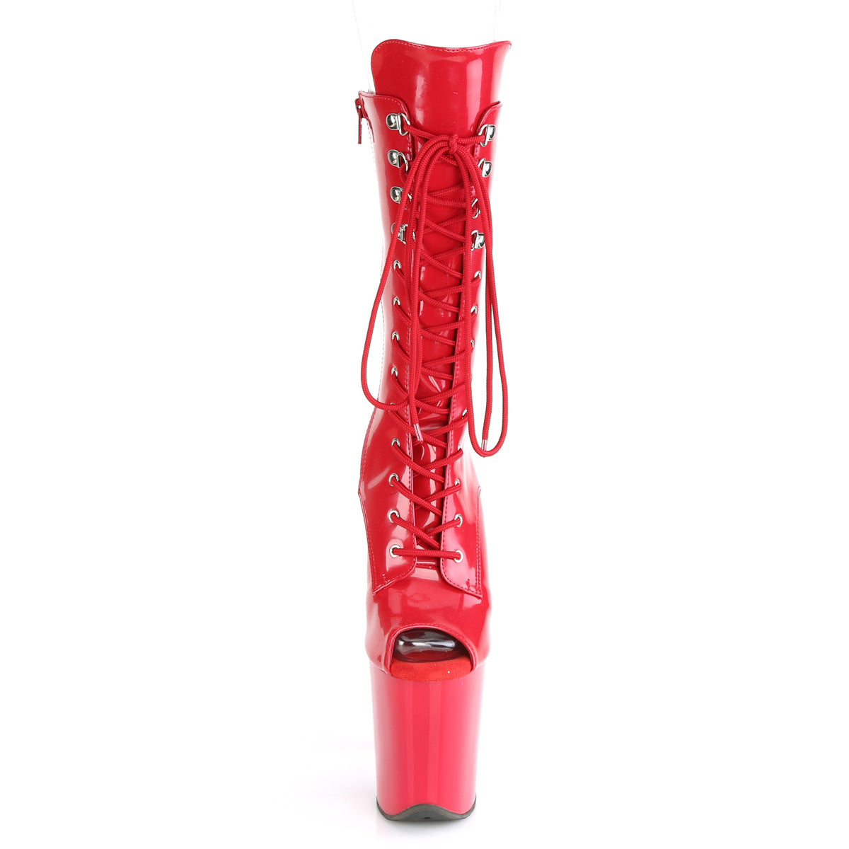 FLAMINGO-1051 Red Patent Mid-Calf Boot Pleaser