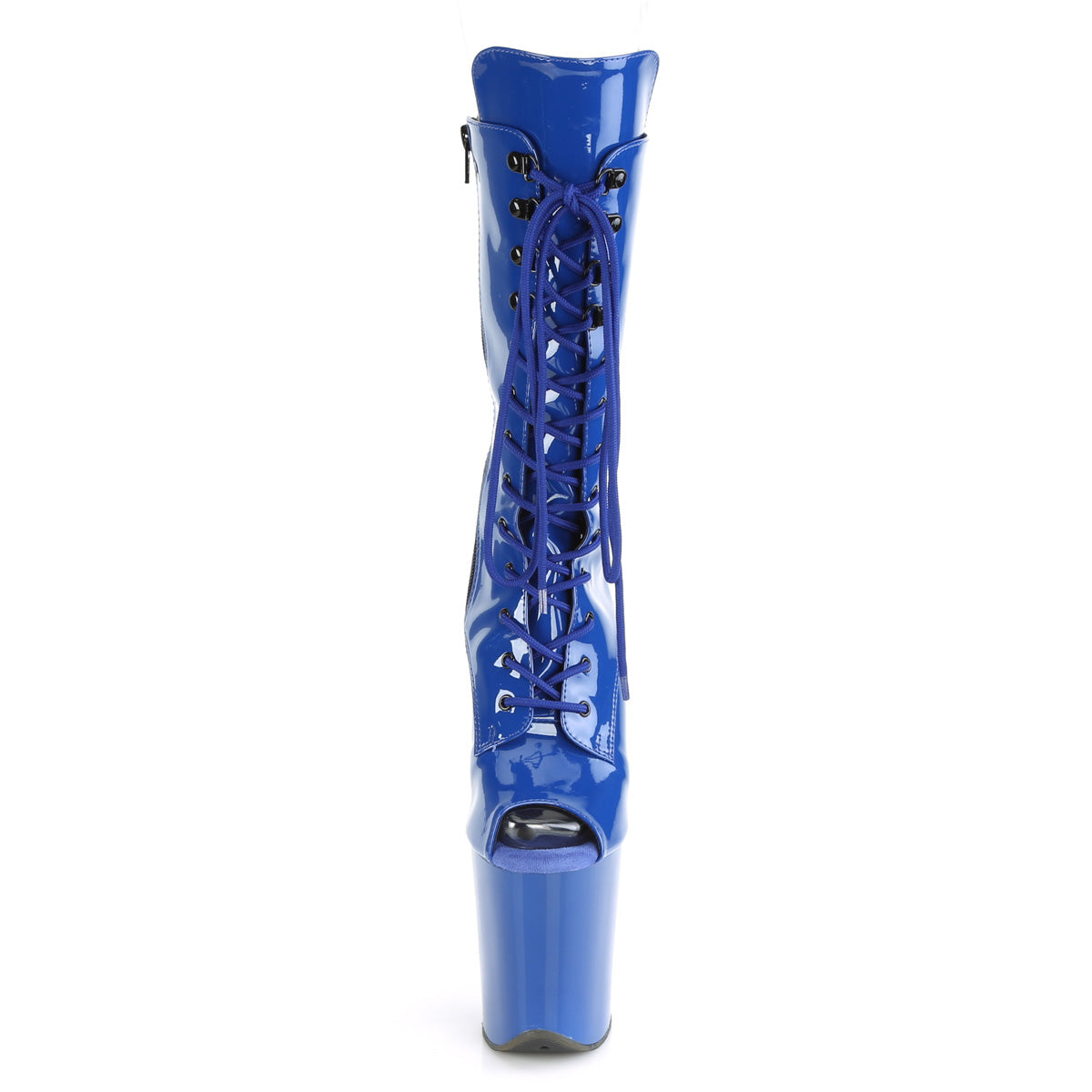FLAMINGO-1051 Royal Blue Patent Mid-Calf Boot Pleaser