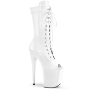 FLAMINGO-1051 White Patent/White Mid-Calf Boot Pleaser US Size (Women's): 5