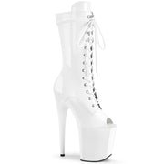 FLAMINGO-1051 White Patent/White Mid-Calf Boot Pleaser US Size (Women's): 5