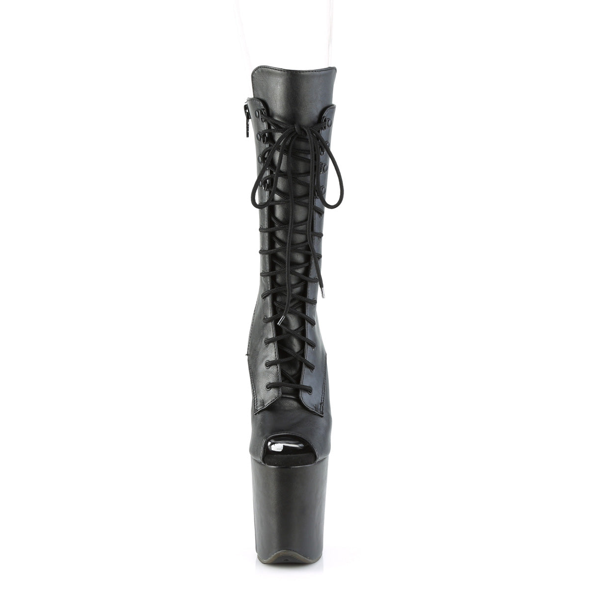 FLAMINGO-1051WR Black Faux Leather Mid-Calf Boot Pleaser