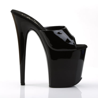 FLAMINGO-801 Black Patent Slide Pleaser