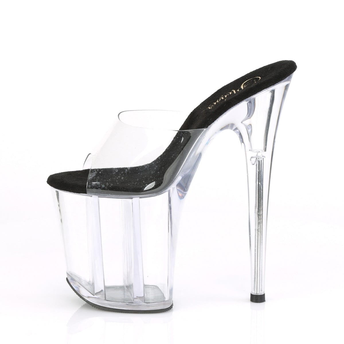 FLAMINGO-801 Clear-Black/Clear Slide Pleaser US Size (Women's): 5