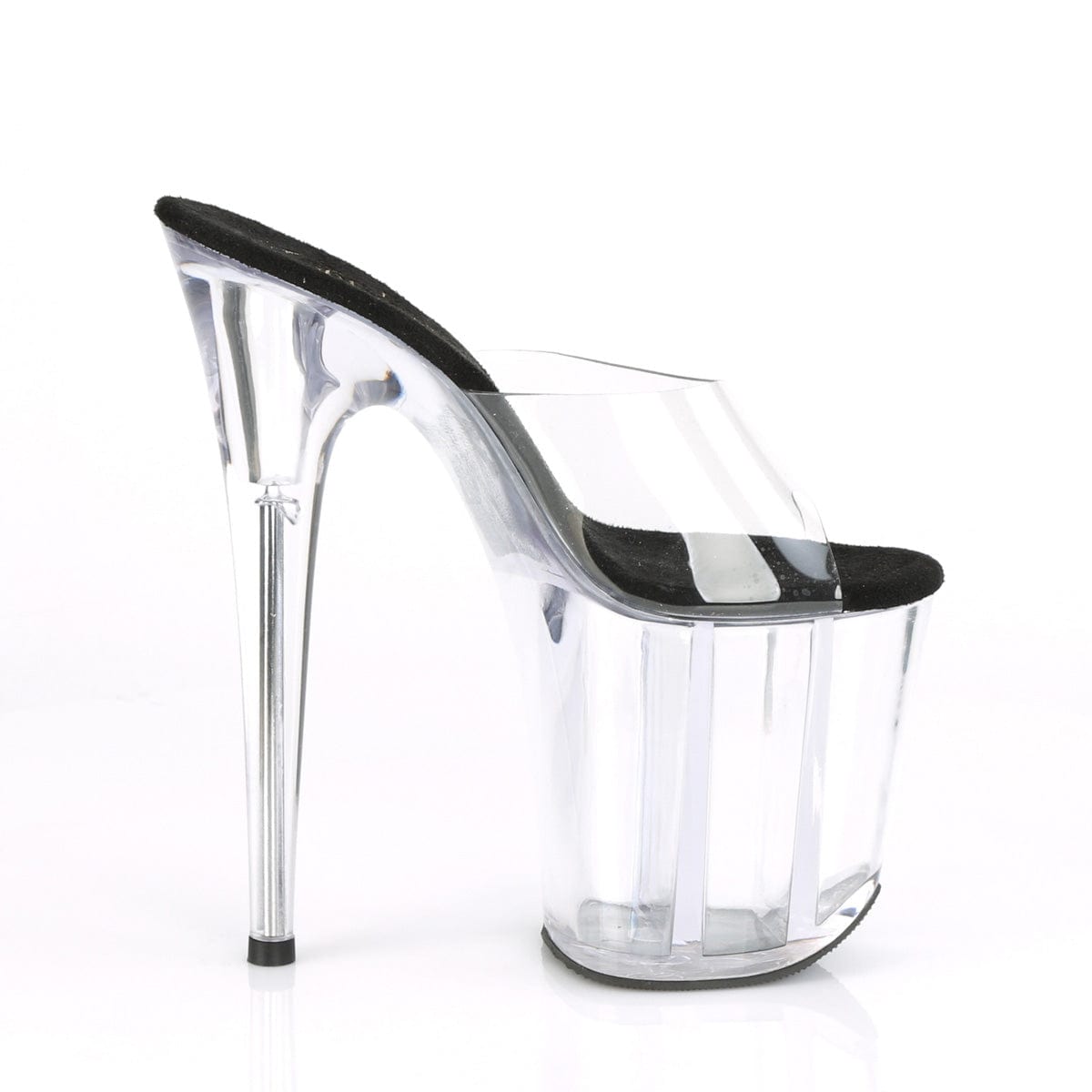 FLAMINGO-801 Clear-Black/Clear Slide Pleaser US Size (Women's): 5
