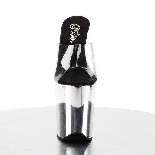 FLAMINGO-801 Clear/Silver Chrome Slide Pleaser US Size (Women's): 5