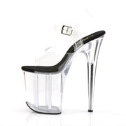 FLAMINGO-808 Clear-Black/Clear Platform Sandal Pleaser US Size (Women's): 5