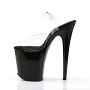 FLAMINGO-808 Clear/Black Platform Sandal Pleaser US Size (Women's): 5