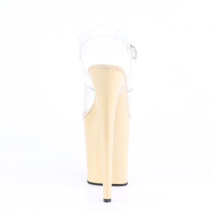 FLAMINGO-808 Clear/Cream Platform Sandal Pleaser
