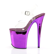 FLAMINGO-808 Clear/Purple Chrome Platform Sandal Pleaser US Size (Women's): 5