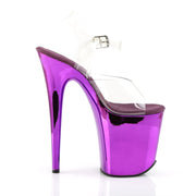 FLAMINGO-808 Clear/Purple Chrome Platform Sandal Pleaser US Size (Women's): 5