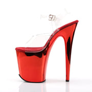 FLAMINGO-808 Clear/Red Chrome Platform Sandal Pleaser US Size (Women's): 5