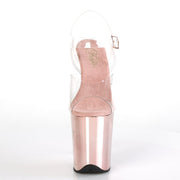FLAMINGO-808 Clear/Rose Gold Chrome Sale Pleaser US Size (Women's): 5