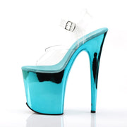 FLAMINGO-808 Clear/Turquoise Chrome Sale Pleaser US Size (Women's): 5