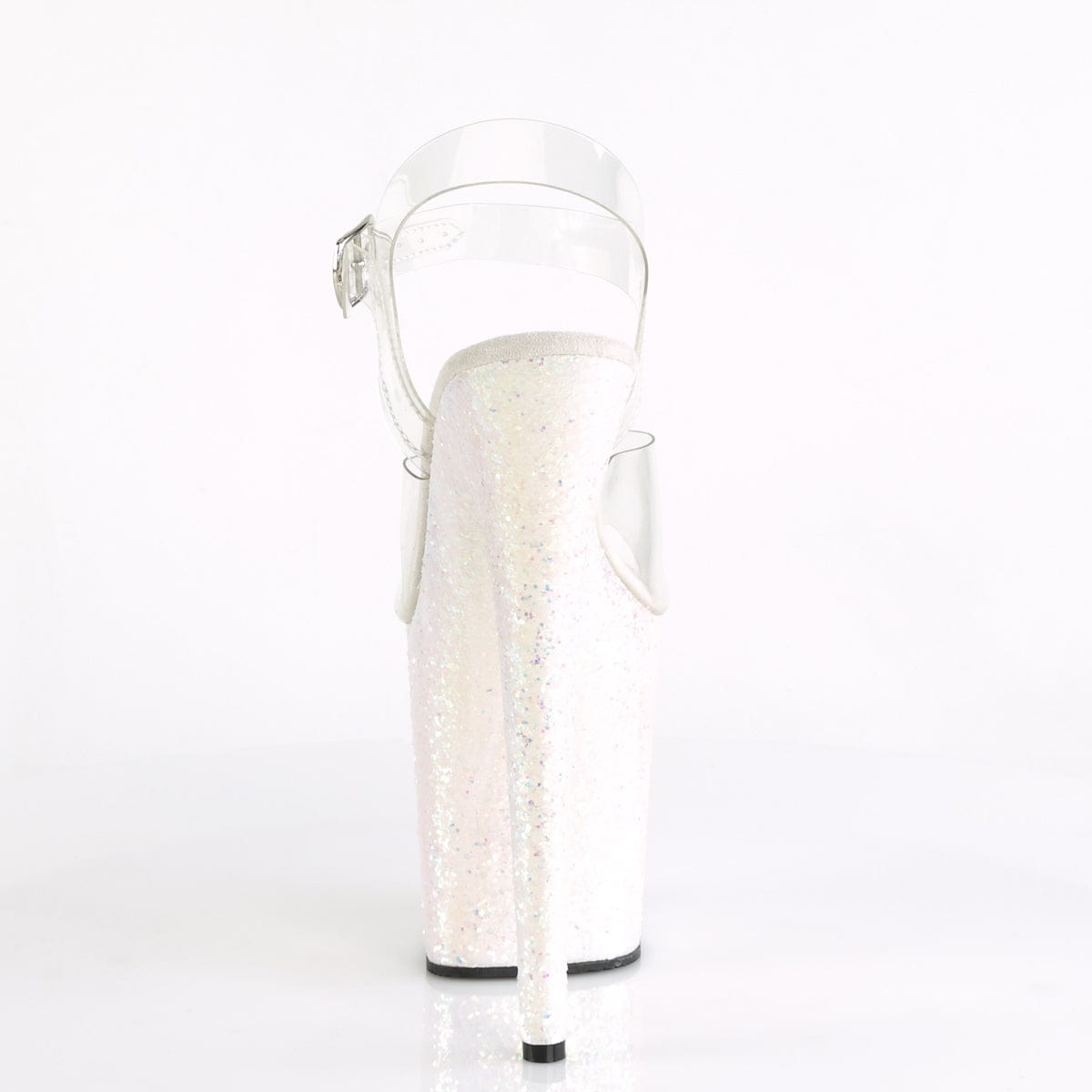 FLAMINGO-808LG Clear/Opal Multi Glitter Platform Sandal Pleaser US Size (Women's): 5