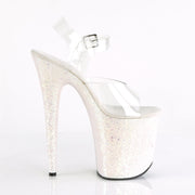 FLAMINGO-808LG Clear/Opal Multi Glitter Platform Sandal Pleaser US Size (Women's): 5