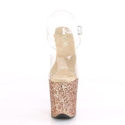FLAMINGO-808LG Clear/Rose Gold Sandals Platform Sandal Pleaser US Size (Women's): 5