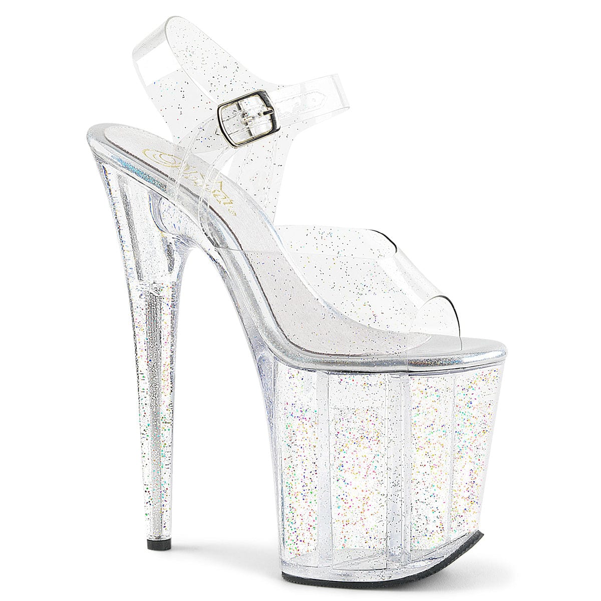 FLAMINGO-808MMG Clear Platform Sandal Pleaser