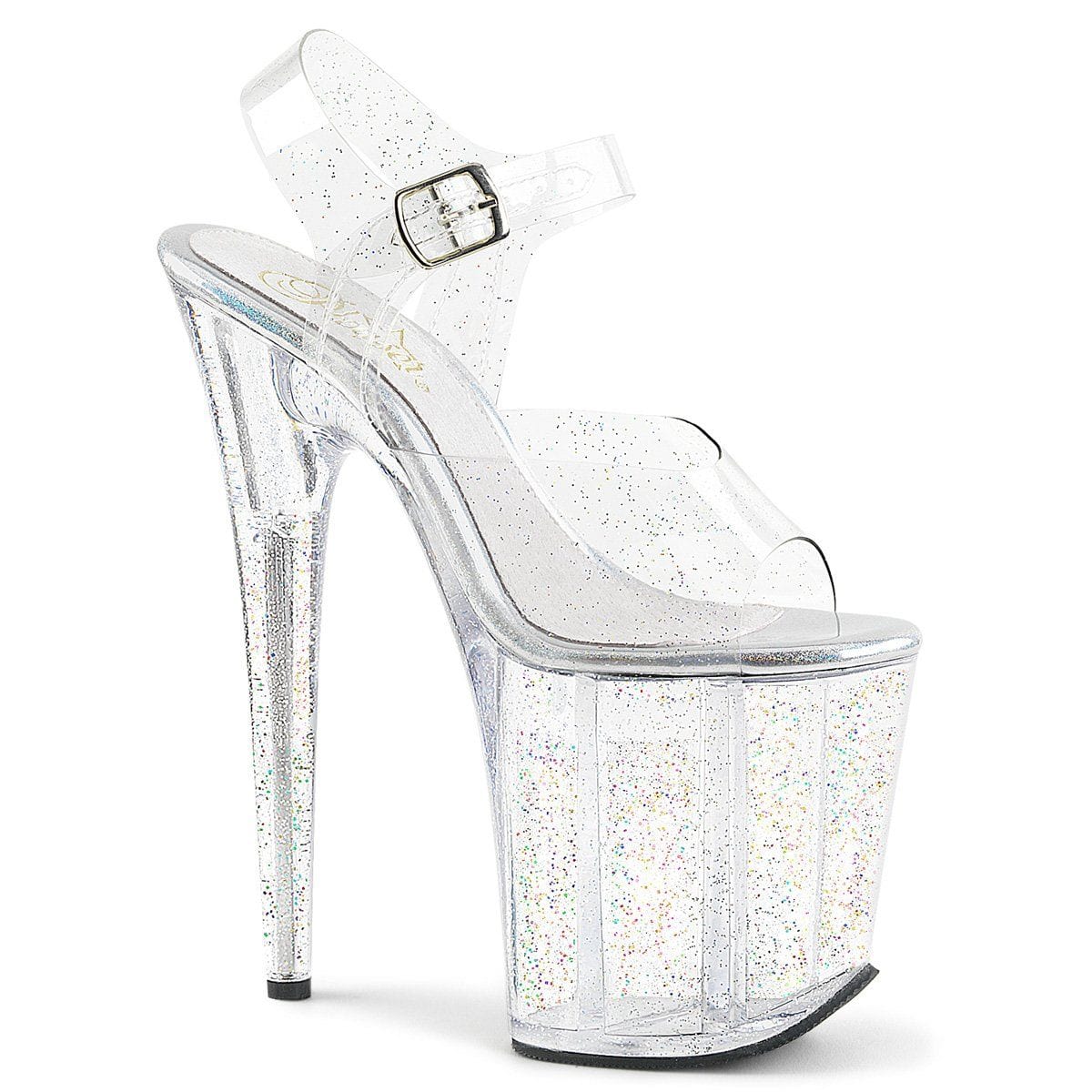 FLAMINGO-808MMG Clear Platform Sandal Pleaser