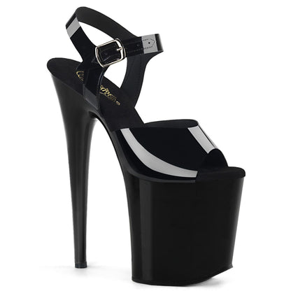 FLAMINGO-808N Black (Jelly-Like) TPU/Black Platform Sandal Pleaser