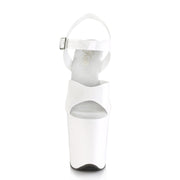 FLAMINGO-808N White (Jelly-Like) TPU/White Platform Sandal Pleaser US Size (Women's): 5