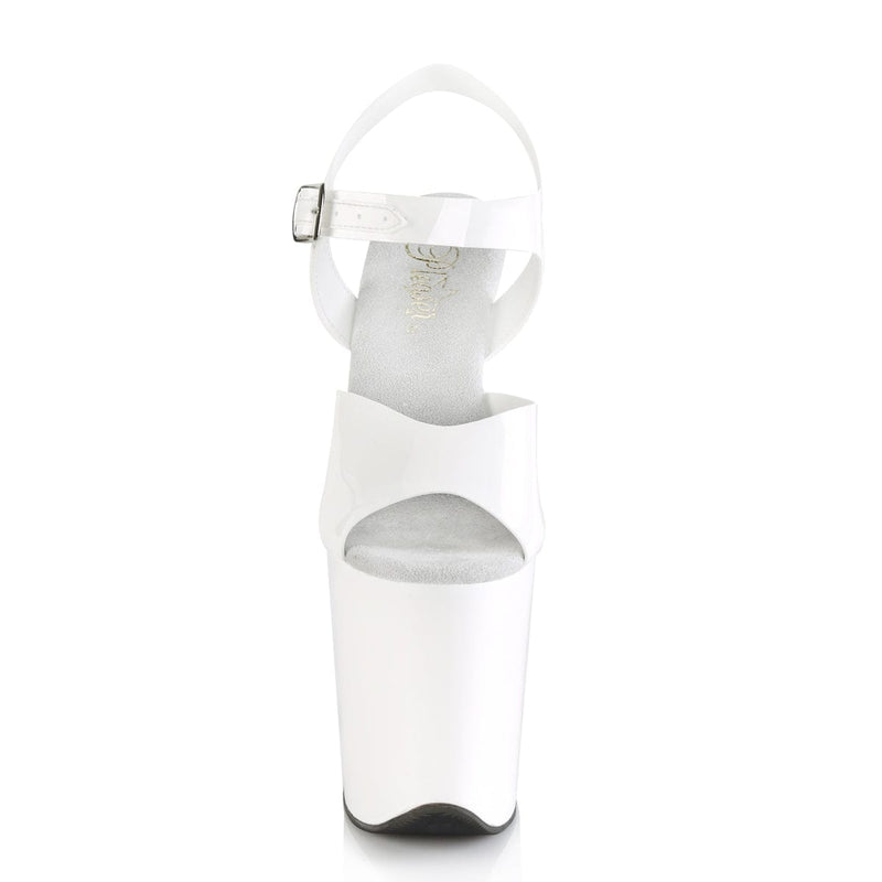 FLAMINGO-808N White (Jelly-Like) TPU/White Platform Sandal Pleaser US Size (Women's): 5