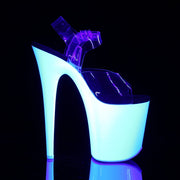 FLAMINGO-808UV Clear/Neon White Platform Sandal Pleaser US Size (Women's): 5