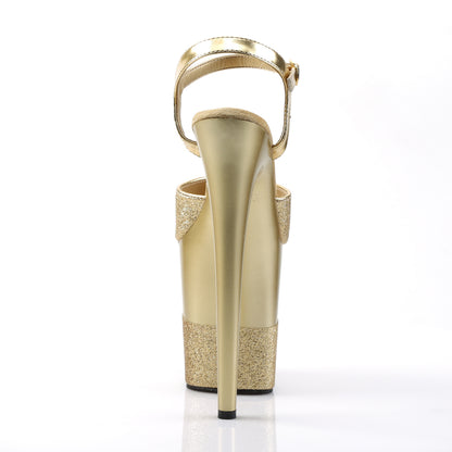 FLAMINGO-809-2G Gold Glitter/Gold-Glitter Platform Sandal Pleaser