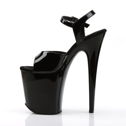 FLAMINGO-809 Black Patent Platform Sandal Pleaser