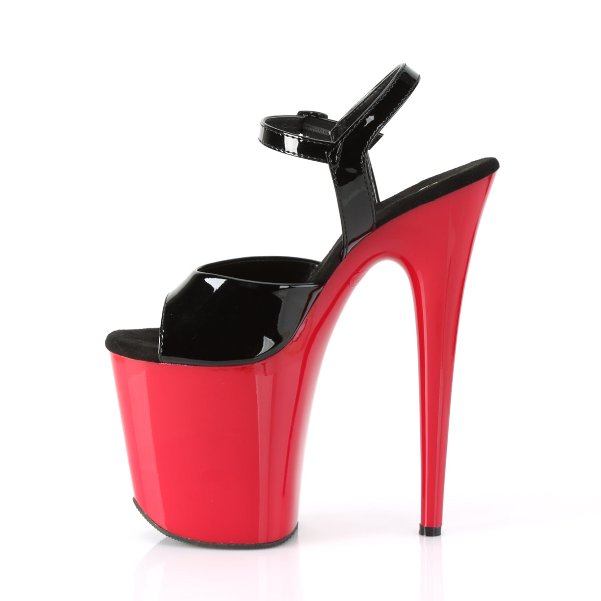 FLAMINGO-809 Black Patent/Red Platform Sandal Pleaser