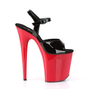 FLAMINGO-809 Black Patent/Red Platform Sandal Pleaser US Size (Women's): 5