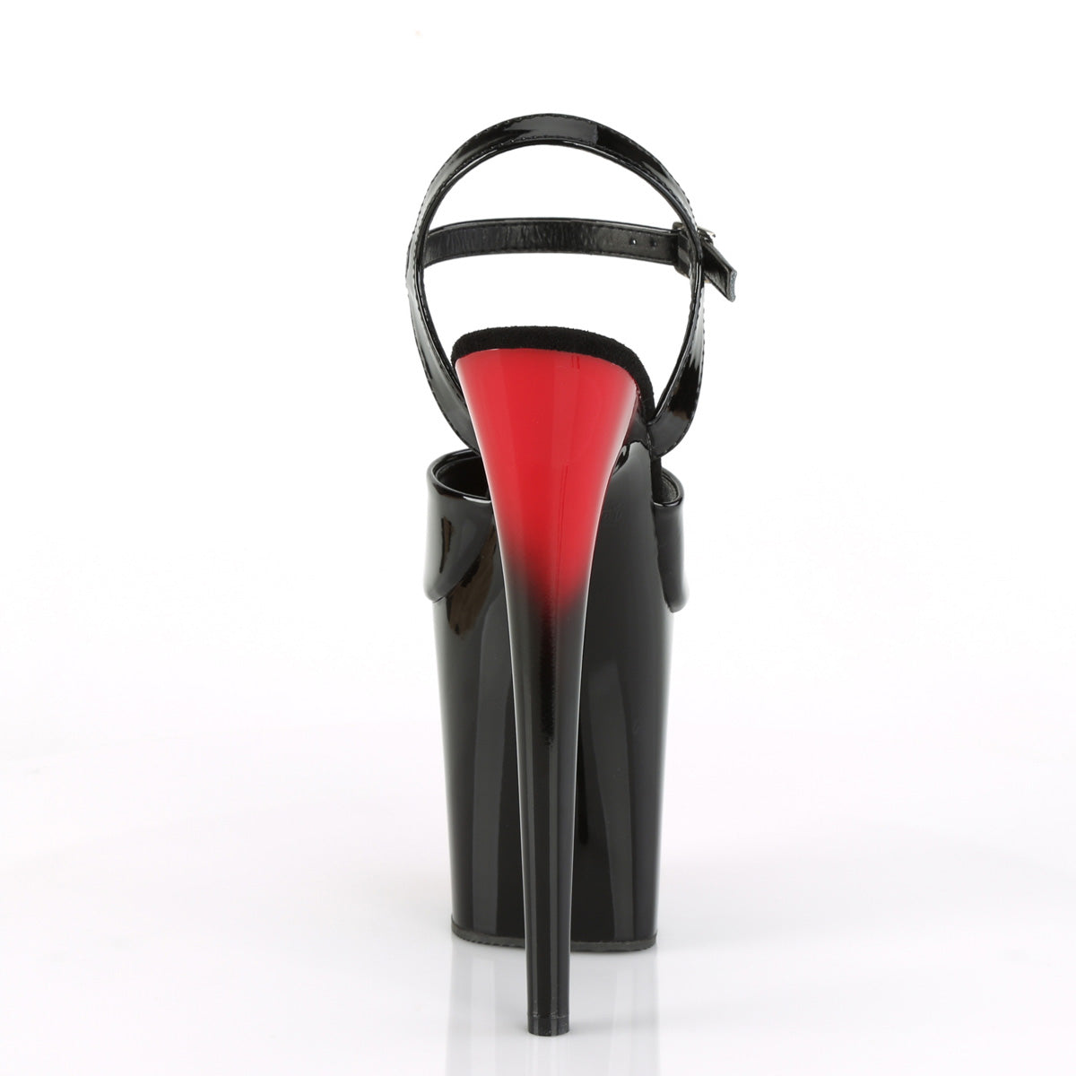 FLAMINGO-809BR Black Patent/Red-Black Platform Sandal Pleaser