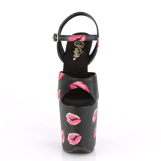 FLAMINGO-809KISSES Black Faux Leather/Black Faux Leather Platform Sandal Pleaser US Size (Women's): 5