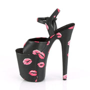 FLAMINGO-809KISSES Black Faux Leather/Black Faux Leather Platform Sandal Pleaser US Size (Women's): 5