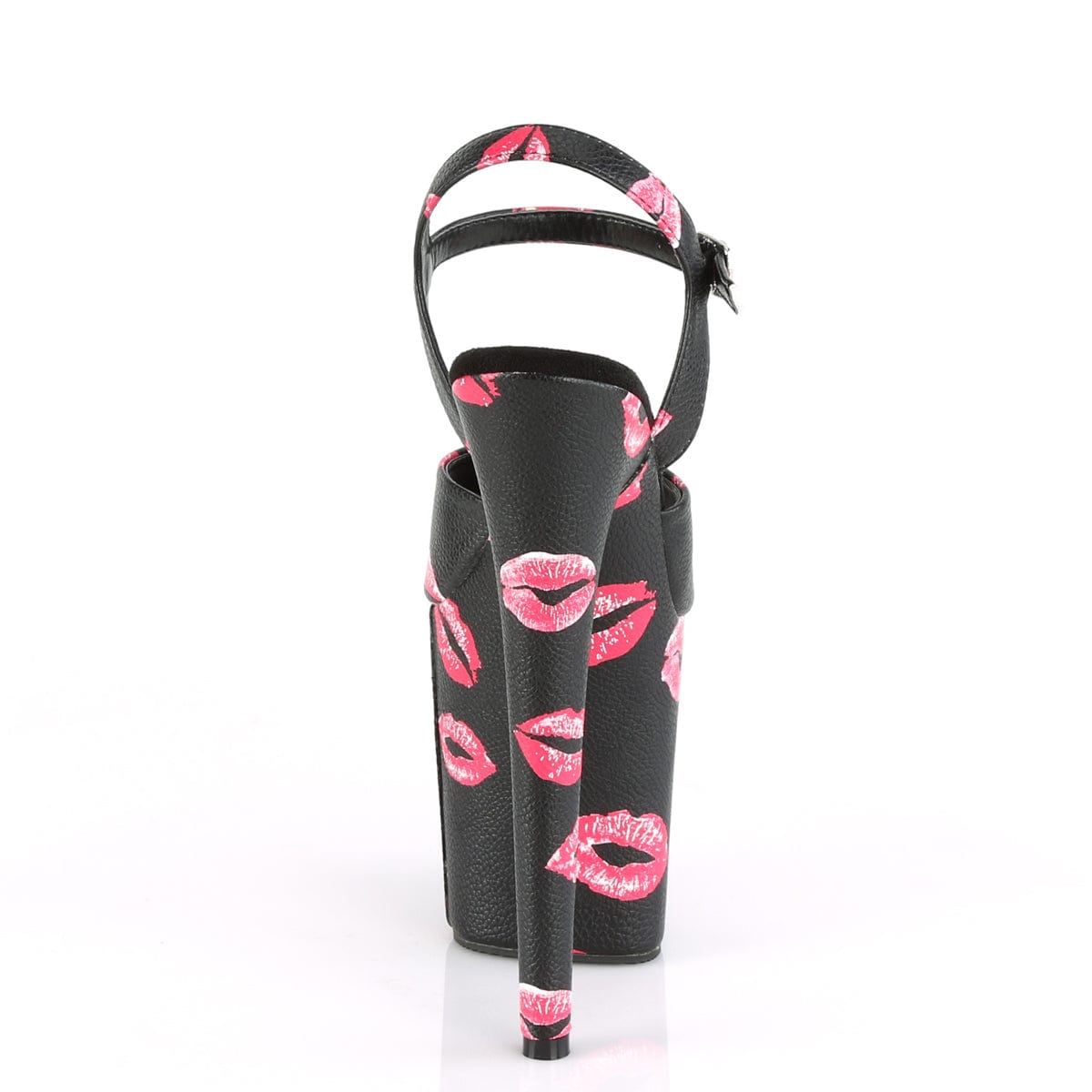 FLAMINGO-809KISSES Black Faux Leather/Black Faux Leather Platform Sandal Pleaser US Size (Women's): 5