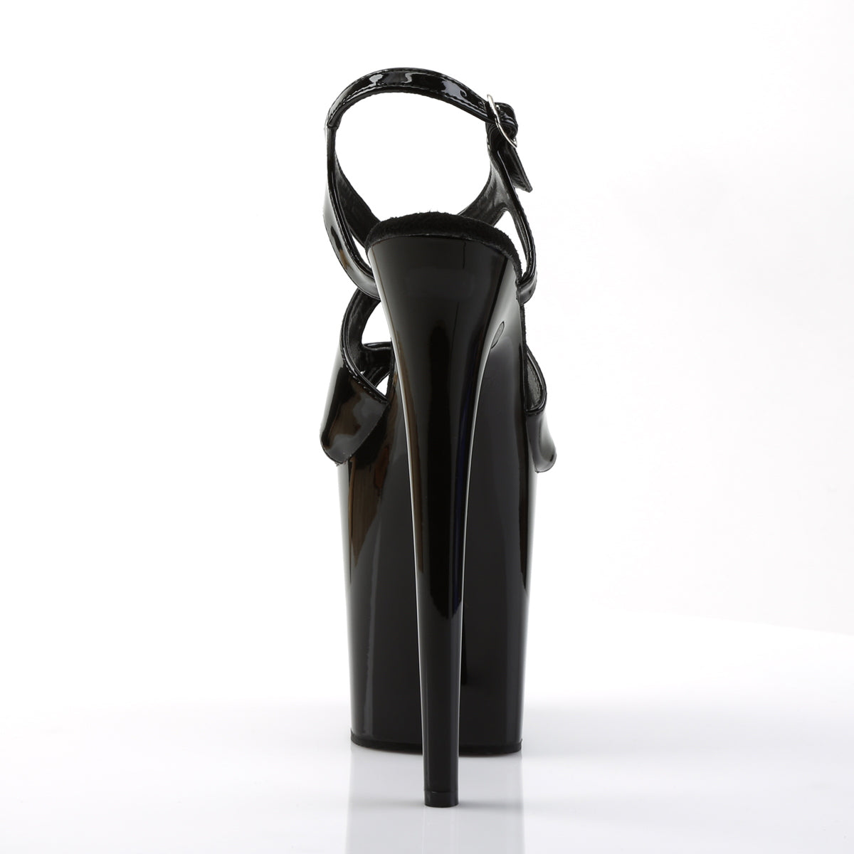 FLAMINGO-831 Black Patent Platform Sandal Pleaser