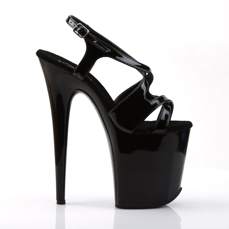 FLAMINGO-831 Black Patent/Black Platform Sandal Pleaser US Size (Women's): 5