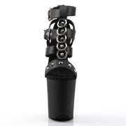 FLAMINGO-858 Black Faux Leather/Black Matte Platform Sandal Pleaser US Size (Women's): 5