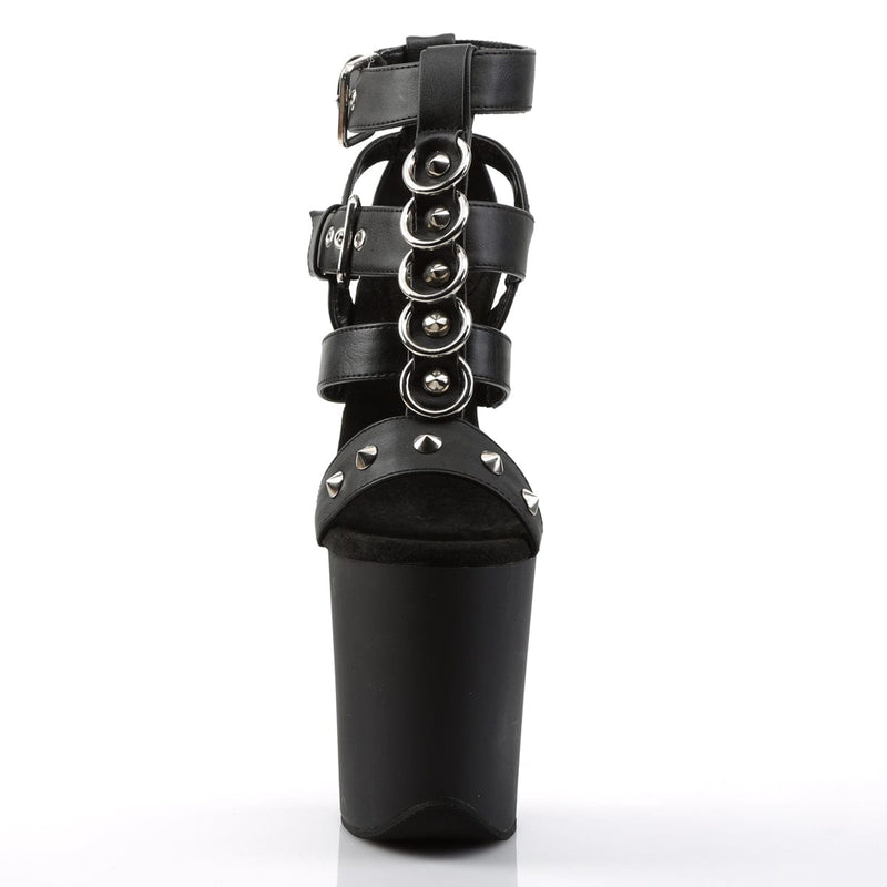 FLAMINGO-858 Black Faux Leather/Black Matte Platform Sandal Pleaser US Size (Women's): 5