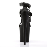 FLAMINGO-858 Black Faux Leather/Black Matte Platform Sandal Pleaser US Size (Women's): 5