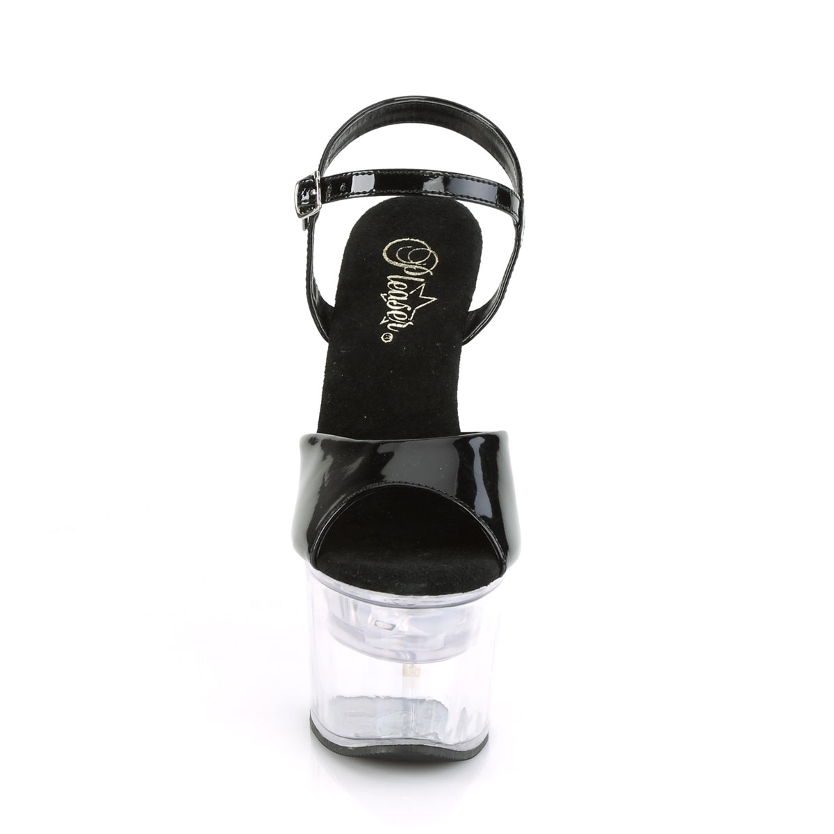 FLASHDANCE-709 Black Patent Platform Sandal Pleaser