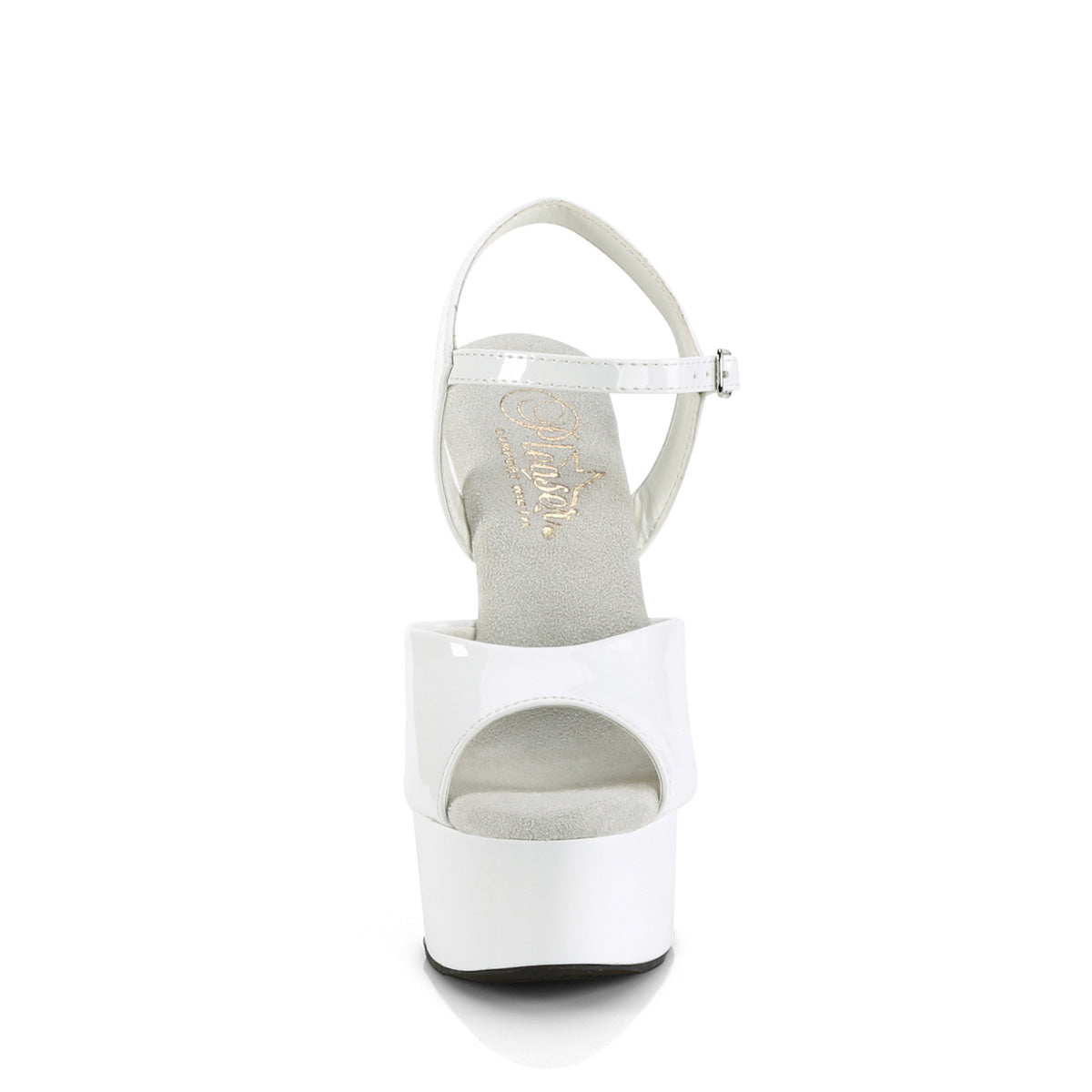 GLEAM-609 White Patent Platform Sandal Pleaser