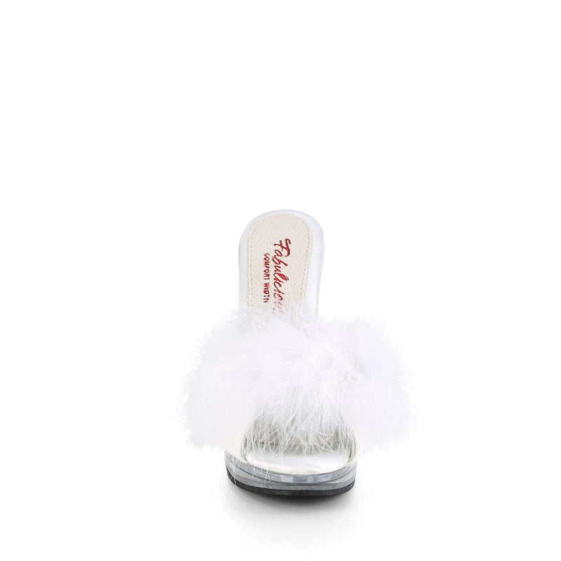 GLORY-501F-8 White Faux Leather-Fur/Clear NEW Fabulicious US Size (Women's): 5