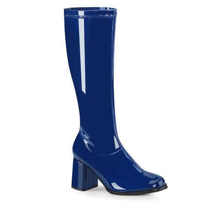 GOGO-300 Navy Blue Stretch Patent Funtasma